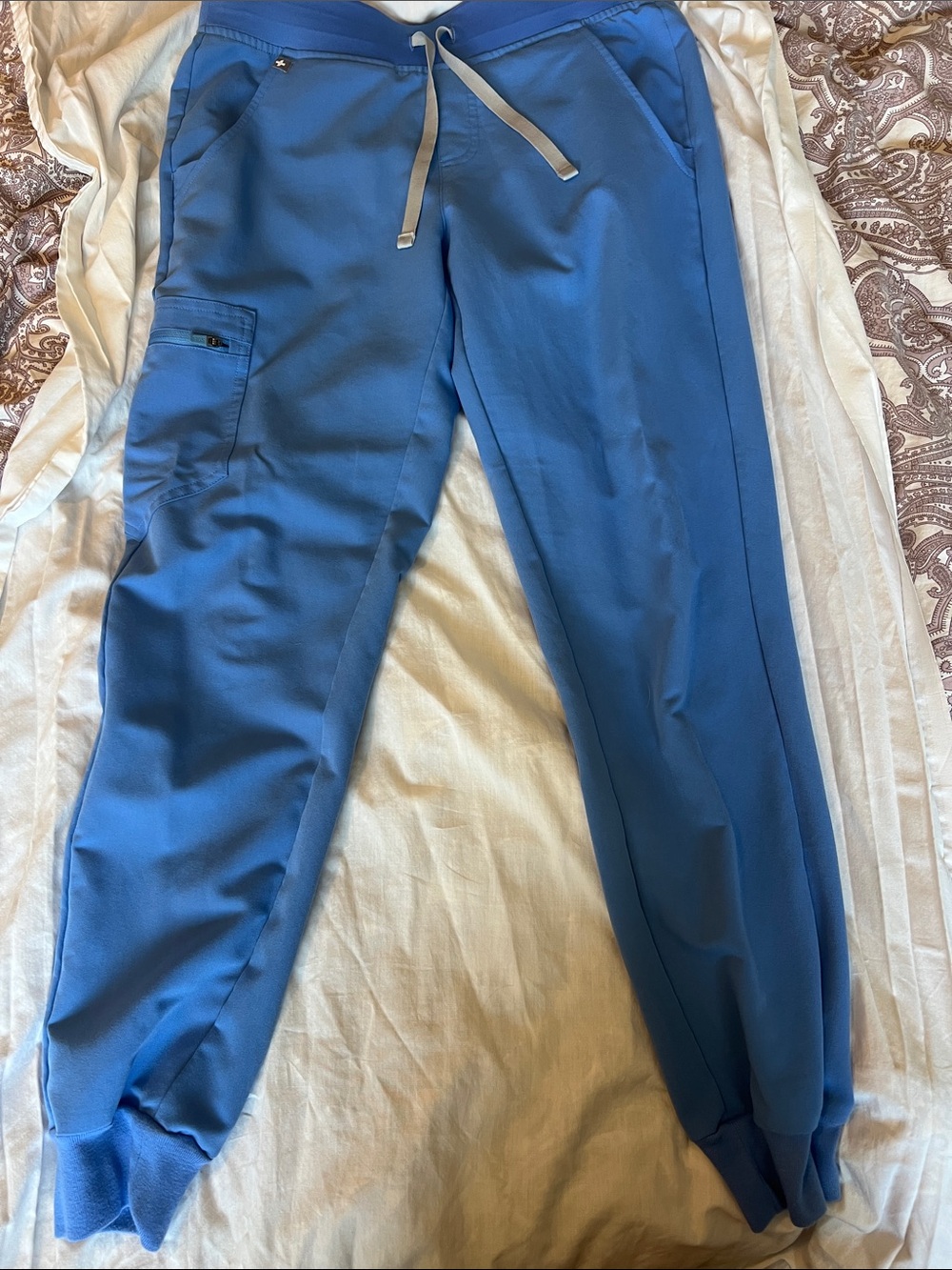 Figs Women's Blue Jogger Scrub Pants with Drawstring